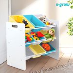Raft depozitare jucarii cu 9 cosuri blue/galben, U-Grow - imagine 2