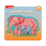 PUZZLE DIN SPUMA EVA-MAMA SI PUIUL ELEFANT,8 PIESE, PUEDO - imagine 2