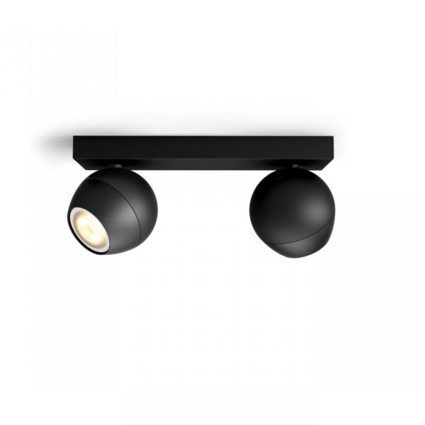 Spot LED Dublu Philips Hue Buckram, Bluetooth, 2xGU10, 2x5W, 700
