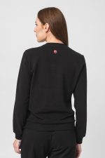 BLUZA COTON CASUAL FEMEI BLACK-L - imagine 3