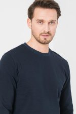 BLUZA COTON CASUAL BARBATI NAVY-S - imagine 4