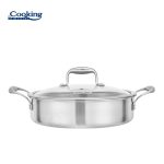 CRATITA INOX+CAPAC STICLA 26X7CM, 3.5L, ATOMIC3, COOKING BY HEINNER - imagine 2