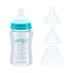 Biberon de sticla180 ml+2 tetine, U-Grow - imagine 3