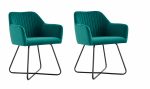Set 2 scaune tip fotoliu catifea- Verde Dimensiuni scaun :