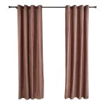 Set 2 draperii catifea 140x270 cm - Bej - imagine 2