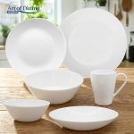 SET 6 FARFURII INTINSE OPAL ALB 25 CM, AIDA, ART - imagine 4