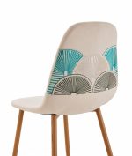 Set 2 scaune dining cu model brodat Bej - imagine 2