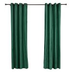 Set de 2 draperii din catifea Verde inchis . Setul - imagine 2
