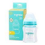 Biberon de sticla 120 ml+2 tetine extra, U-Grow