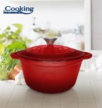 CRATITA FONTA EMAILATA+CAPAC 20x10 CM, 2.4 L, RED LINE, COOKING - imagine 3