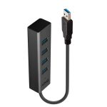 Hub USB Lindy LY-43324, 4 Port, USB 3.0, negru - imagine 3
