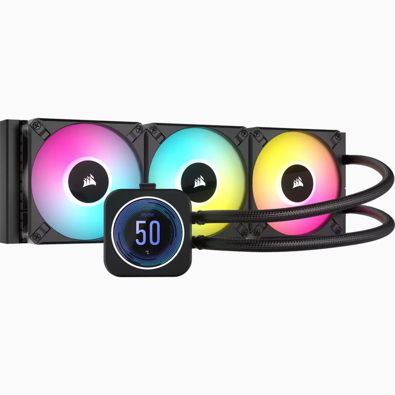 overlay_b17e5d798bdd8d5c12aa90ae11d88190.png Cooler Procesor CORSAIR iCUE H150i ELITE LCD XT NEGRU - imagine 1