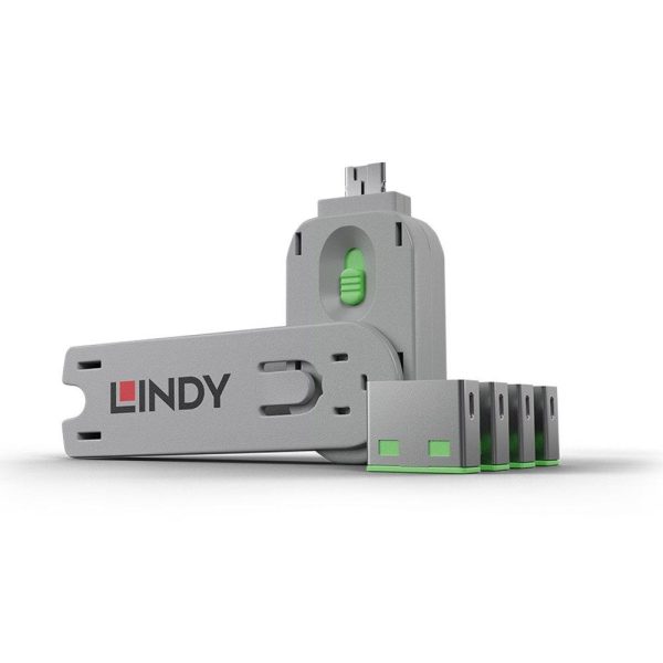 Lindy LY-40453, USB Type A Port Blocker Key, 4 bucati,