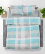 Set de pat king size bumbac,92gsm,Square - imagine 2