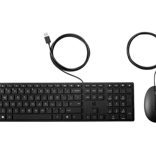 Kit Wired tastatura si mouse HP 320MK, taste numerice, Negru