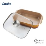 TAVA INALTA CUPTOR DIN ALUMINIU TURNAT + CAPAC 39 x - imagine 2