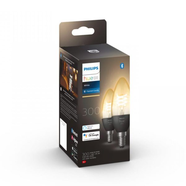 2 Becuri LED inteligente Philips Hue B39, Bluetooth, E14, 4.5W