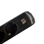 PRELUNGITOR SPACER, Schuko x 5, conectare prin Schuko (T), USB - imagine 2