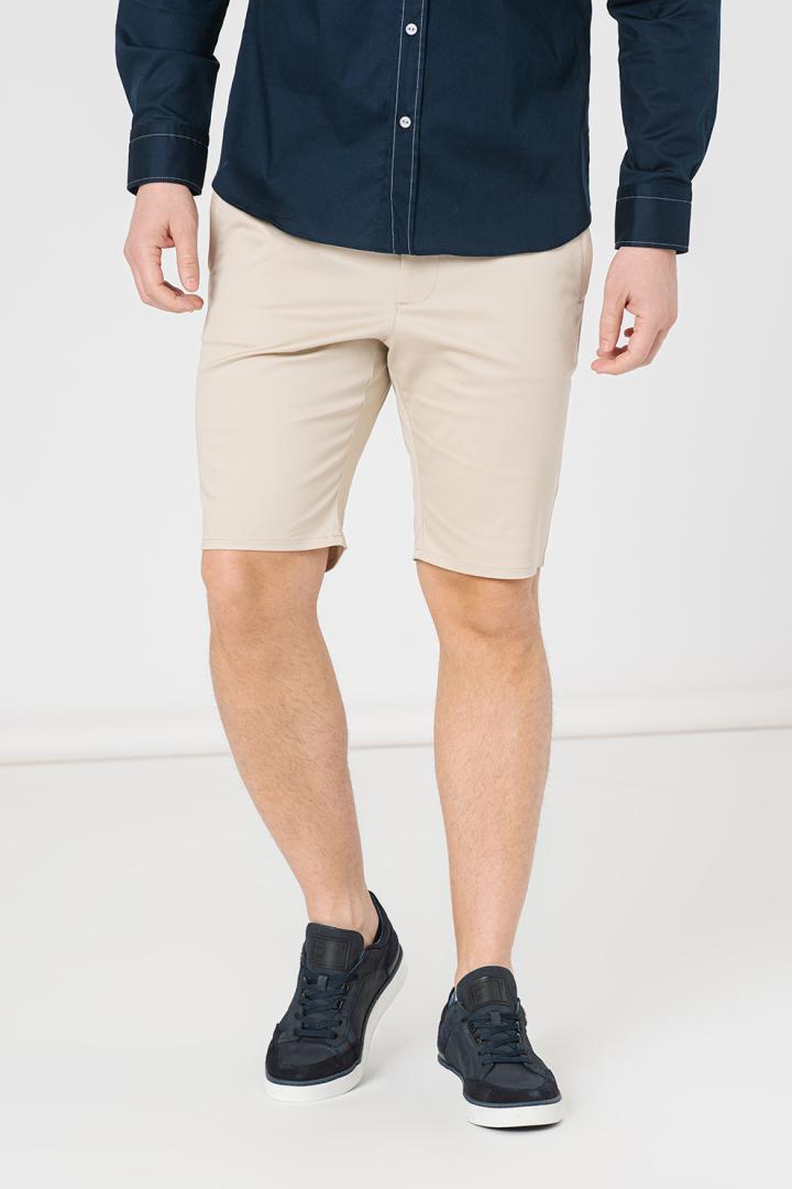overlay_bd46585410112099679c845c529b041b.jpg PANTALONI SCURT CASUAL BARBATI BEIGE L - imagine 1