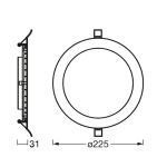 Spot LED incastrat Ledvance RECESS DOWNLIGHT SLIM, 22W, 2000 lm, - imagine 3