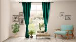 Set de 2 draperii din catifea Verde inchis . Setul