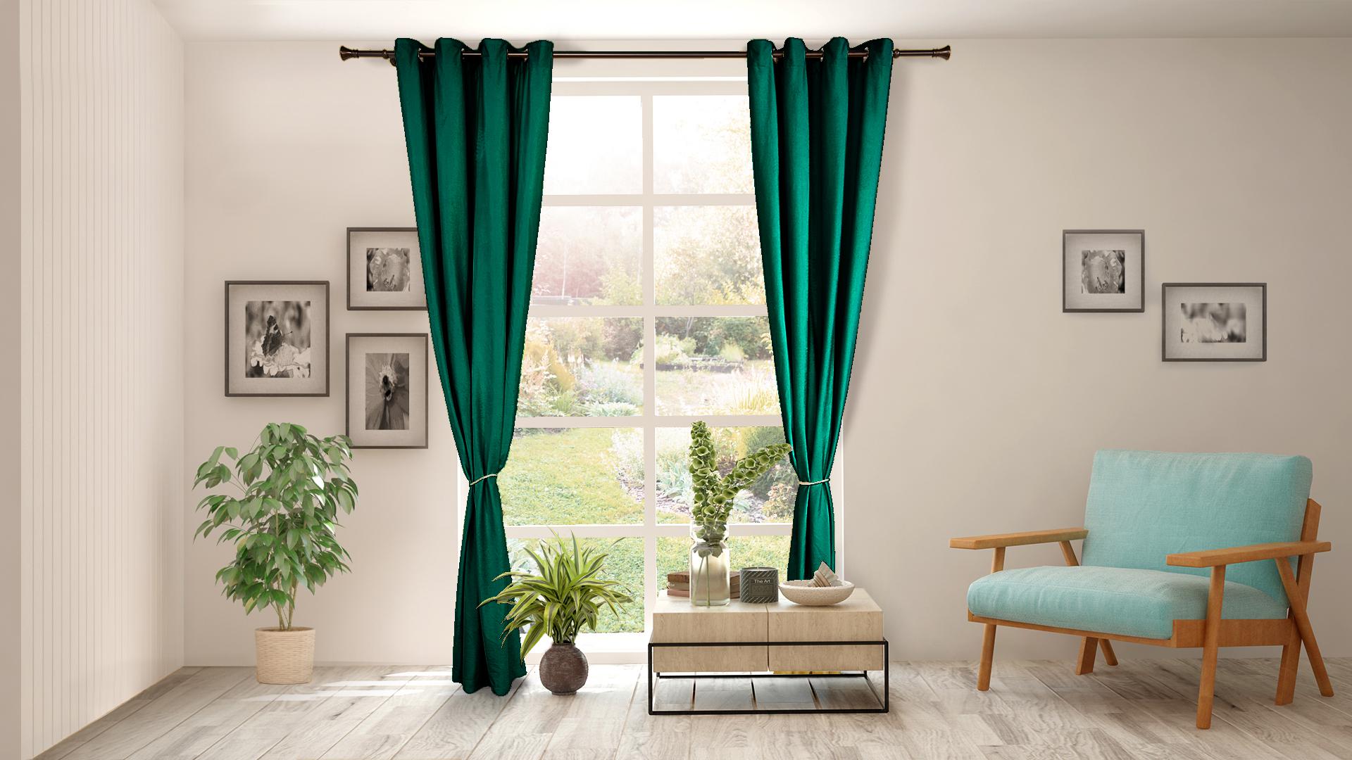 overlay_bef8112b6ff82d94c9d825d8073ad1b8.jpg Set de 2 draperii din catifea Verde inchis . Setul - imagine 1