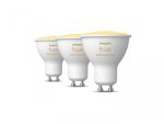 3 Becuri LED inteligente Philips Hue Spot, Bluetooth, GU10, 5W,