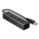 Hub USB Lindy LY-43324, 4 Port, USB 3.0, negru - imagine 2