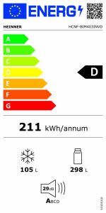 Combina frigorifica HEINNER HCNF-BIM403INVD, No Frost, 403 l, Clasa D, - imagine 3