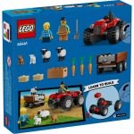 TRACTOR DE FERMA ROSU CU REMORCA SI OI, LEGO 60461 - imagine 4