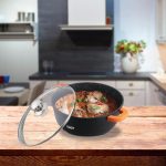 CRATITA ALUMINIU TURNAT+CAPAC,16x7.5 CM, 1.2 L, DARK LINE,COOKING  BY - imagine 2