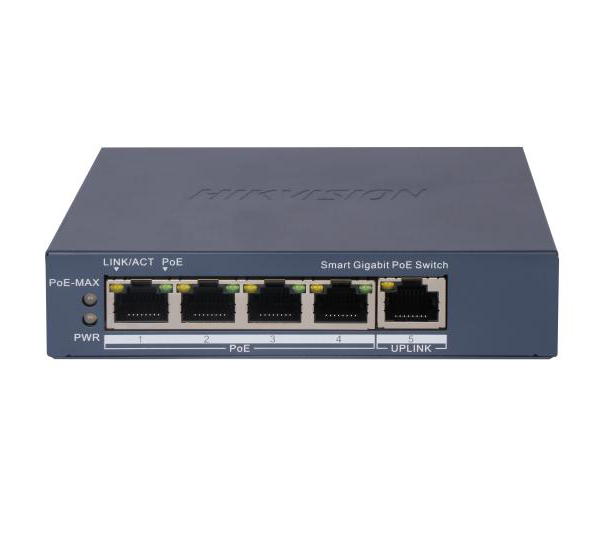 Switch PoE Hikvision DS-3E1505P-EI, 4 × Gigabit PoE port,1 ×