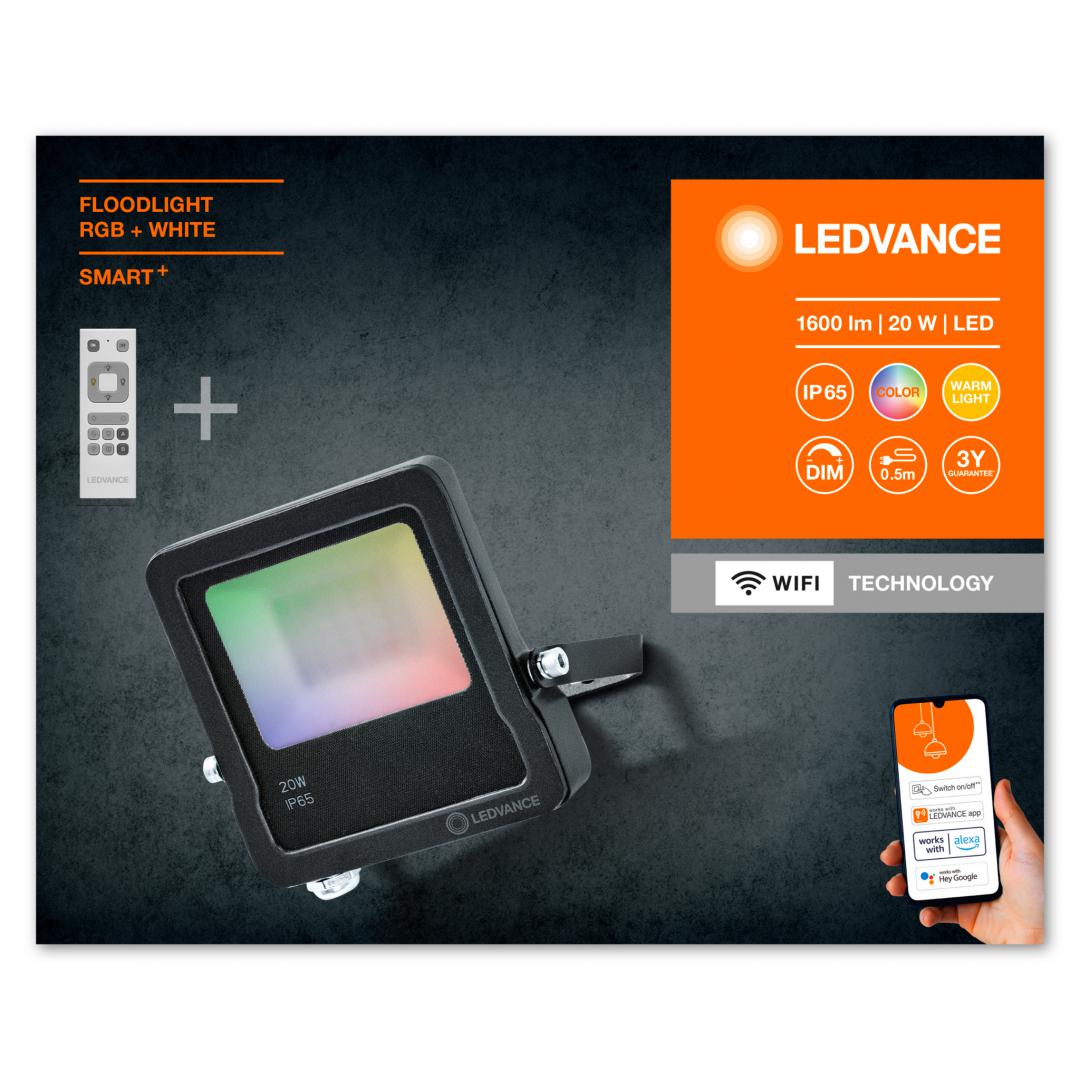 overlay_c5406d2701a29d681fa1f2708e1f92c3.jpg Proiector LED RGB inteligent Ledvance SMART+ Wifi cu Telecomanda, 20W, - imagine 1