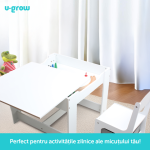 Set masuta si 2 scaune pentru copii , alb MDF, - imagine 8