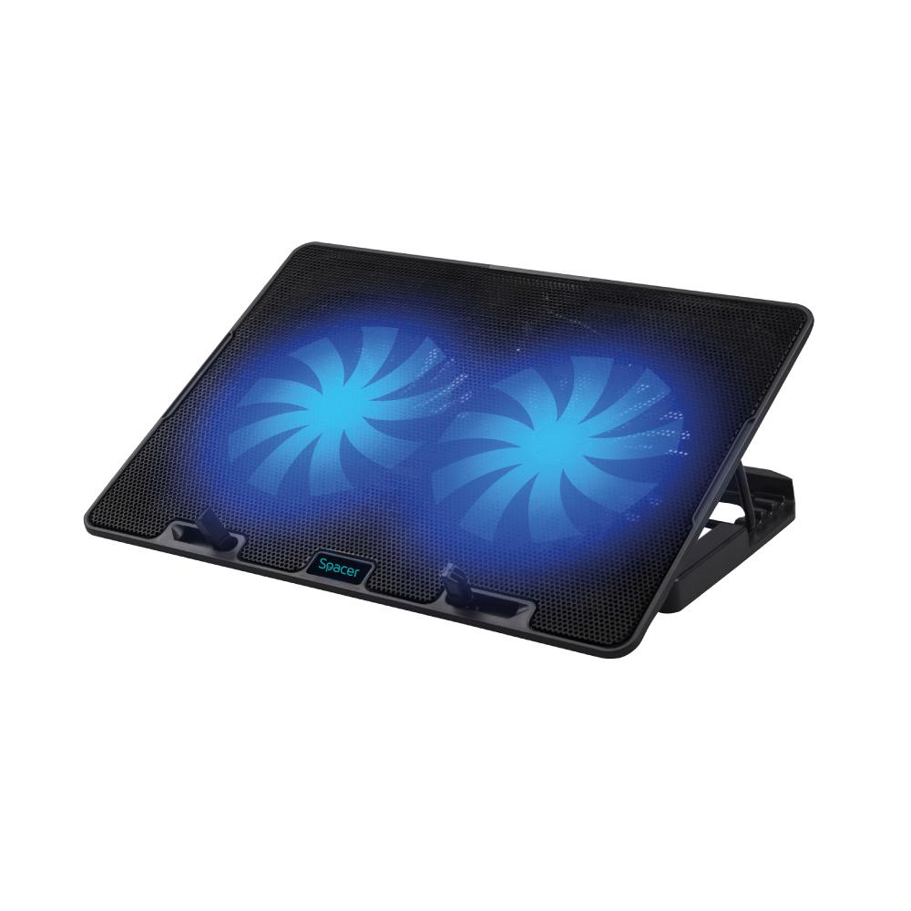 overlay_c7b5355d349acb4e3fb23edc69f92aa8.jpg STAND LAPTOP SPACER SPNS-GAMING-2F 17", sita metal, 2x fan 14cm, - imagine 1