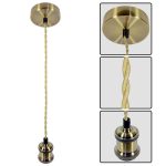 Pendul Vivalux RETRO Antique Brass, E27, max. 60W, textil/Metal, IP20,