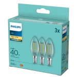 3 Becuri LED Philips Classic B35, E14, 4.3W (40W), 470 - imagine 2