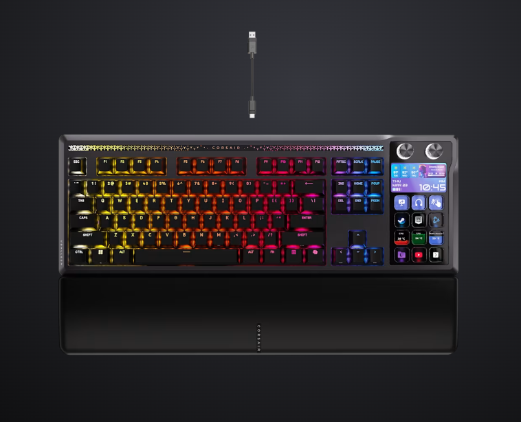 overlay_ca047e5d7dd7a6c8eaec096440827ef0.png Tastatura Mecanica Gaming Corsair GALLEON 100 SD, RGB, USB, negru - imagine 1