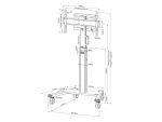 Stand podea mobil Neomounts 37"-75", VESA 100x100~600x400, 70kg, fix, inaltime - imagine 2