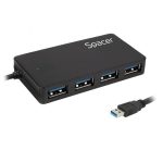 Hub USB SPACER SPHB-USB-4U30-03 USB-A, 4 porturi, Negru