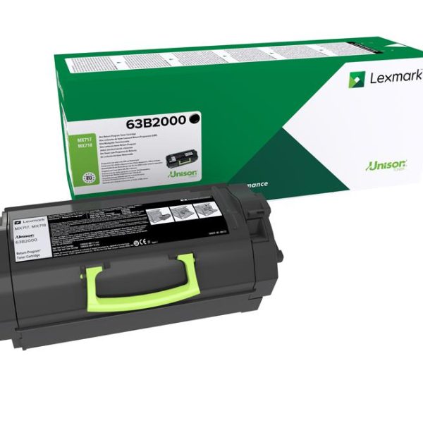 Toner Lexmark 63B2000, black, return program , 11k, MX717de,MX718de.