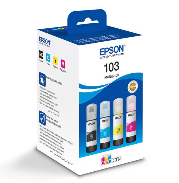 overlay_cfd9e6efce37771b170fe47471fc3996.jpg Kit cartuse cerneala Epson 103, multipack (cyan,magenta,yellow,black), pentru EcoTank L5296 - imagine 1