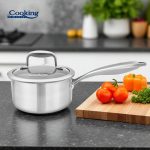 CASEROLA INOX+CAPAC STICLA 16x8.5CM,1.6L, ATOMIC3, COOKING BY HEINNER - imagine 4