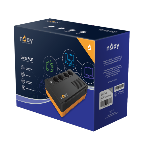 UPS nJoy Soter 600, 600VA/ 360W, 4 Prize Schuko cu
