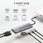 Hub USB Trust Dalyx, USB-C, 7 porturi, HDMI, RJ-45, Negru - imagine 5