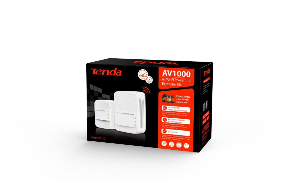 overlay_d25461c1ee4e84cf31c56c28e11f5fc3.JPG Tenda Powerline Extender Kit, PH10KIT, AV1000, Wi-Fi Powerline Extender - imagine 1