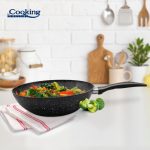 TIGAIE WOK ALUMINIU FORJAT 28x8 CM, ONIX, COOKING BY HEINNER - imagine 6