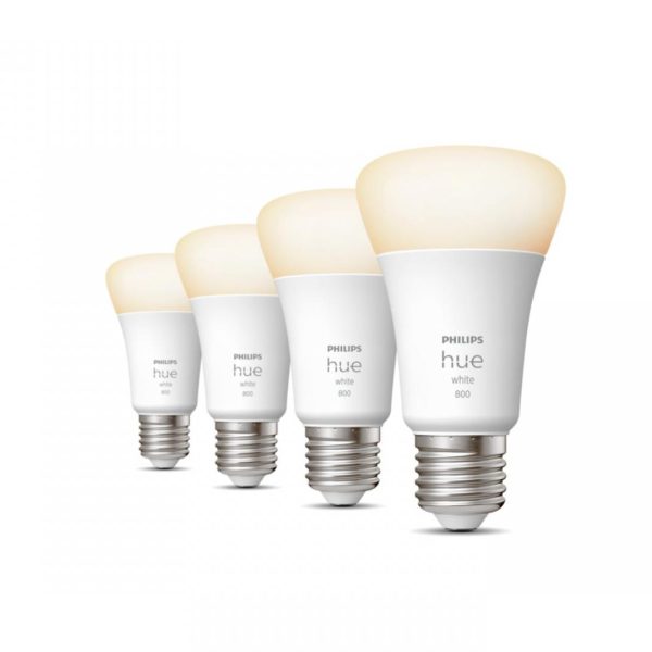 4 Becuri LED inteligente Philips Hue A60, Bluetooth, E27, 9W