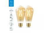 2 Becuri LED inteligente vintage (decorative) WiZ Connected FilamentGoldST64, Wi-Fi, - imagine 2