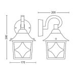 Aplica tip felinar pentru exterior Philips Cambridge, 1xE27, max 60W - imagine 2